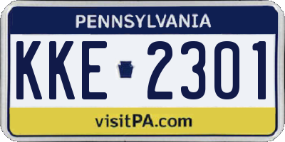 PA license plate KKE2301