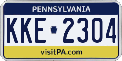 PA license plate KKE2304