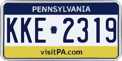 PA license plate KKE2319