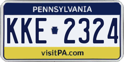 PA license plate KKE2324