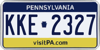 PA license plate KKE2327