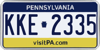 PA license plate KKE2335
