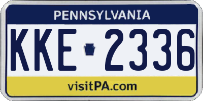 PA license plate KKE2336