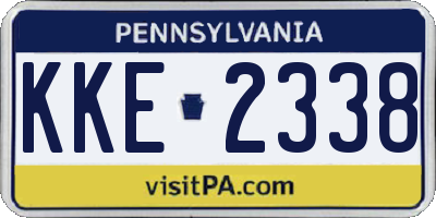 PA license plate KKE2338