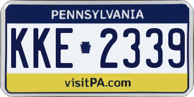 PA license plate KKE2339