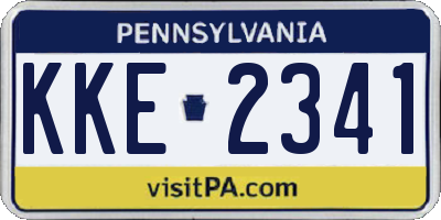 PA license plate KKE2341