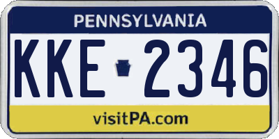 PA license plate KKE2346