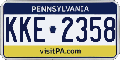 PA license plate KKE2358