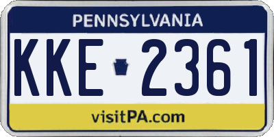 PA license plate KKE2361