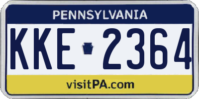 PA license plate KKE2364