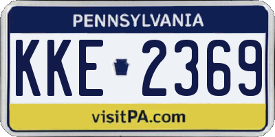 PA license plate KKE2369