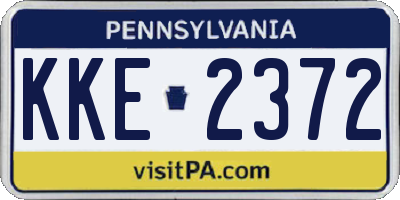 PA license plate KKE2372