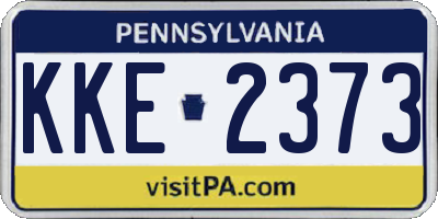 PA license plate KKE2373