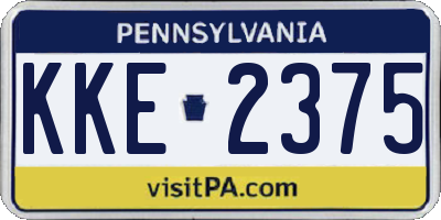 PA license plate KKE2375