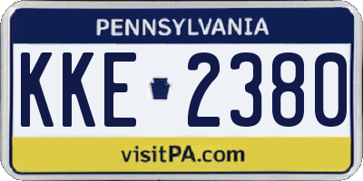 PA license plate KKE2380