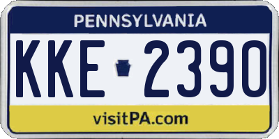 PA license plate KKE2390