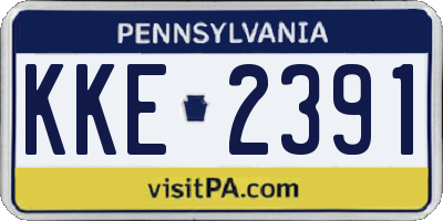 PA license plate KKE2391