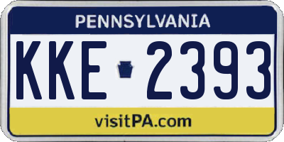 PA license plate KKE2393