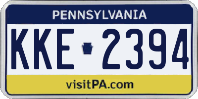 PA license plate KKE2394