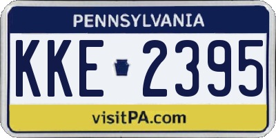 PA license plate KKE2395