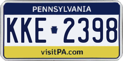 PA license plate KKE2398