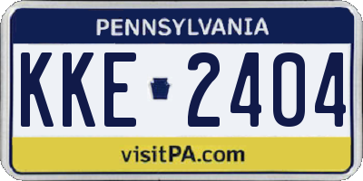 PA license plate KKE2404