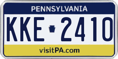 PA license plate KKE2410