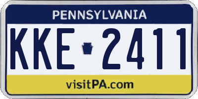 PA license plate KKE2411