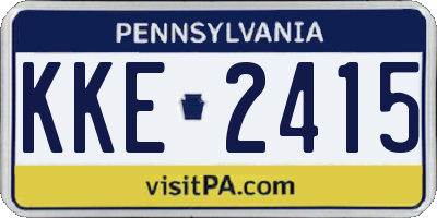 PA license plate KKE2415