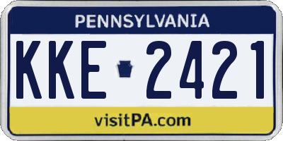 PA license plate KKE2421