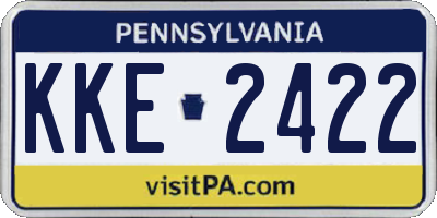 PA license plate KKE2422