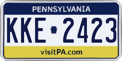 PA license plate KKE2423