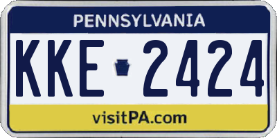 PA license plate KKE2424