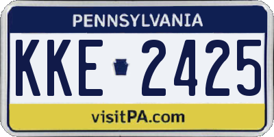 PA license plate KKE2425
