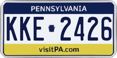 PA license plate KKE2426