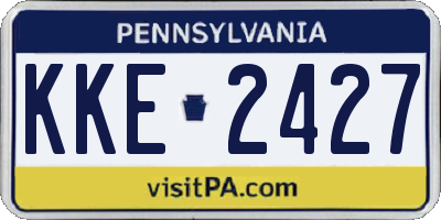 PA license plate KKE2427