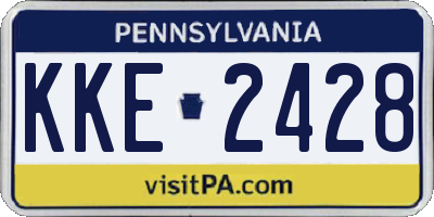 PA license plate KKE2428