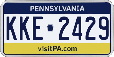 PA license plate KKE2429
