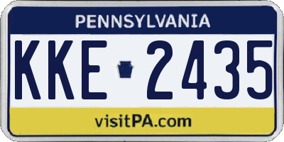 PA license plate KKE2435