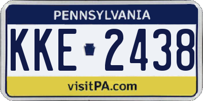 PA license plate KKE2438