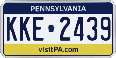 PA license plate KKE2439