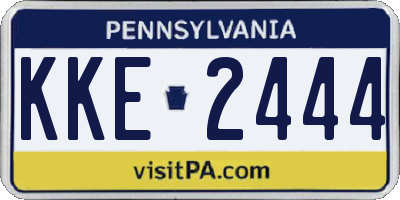 PA license plate KKE2444