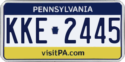 PA license plate KKE2445