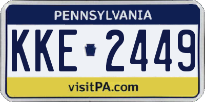 PA license plate KKE2449
