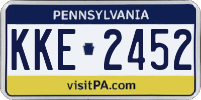 PA license plate KKE2452
