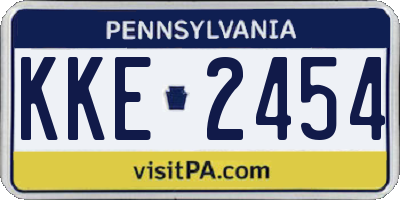 PA license plate KKE2454
