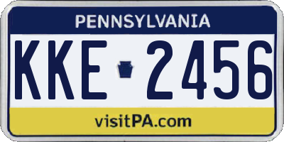 PA license plate KKE2456