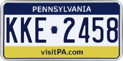 PA license plate KKE2458