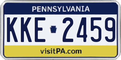 PA license plate KKE2459