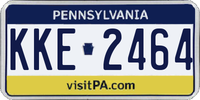 PA license plate KKE2464